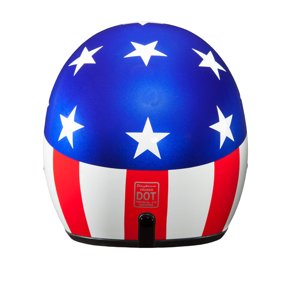 DOT Approved Daytona Cruiser Open Face Motorcycle Helmet - Men, Women & Youth - With Visor & Graphics - W/ Captain America - Image 4