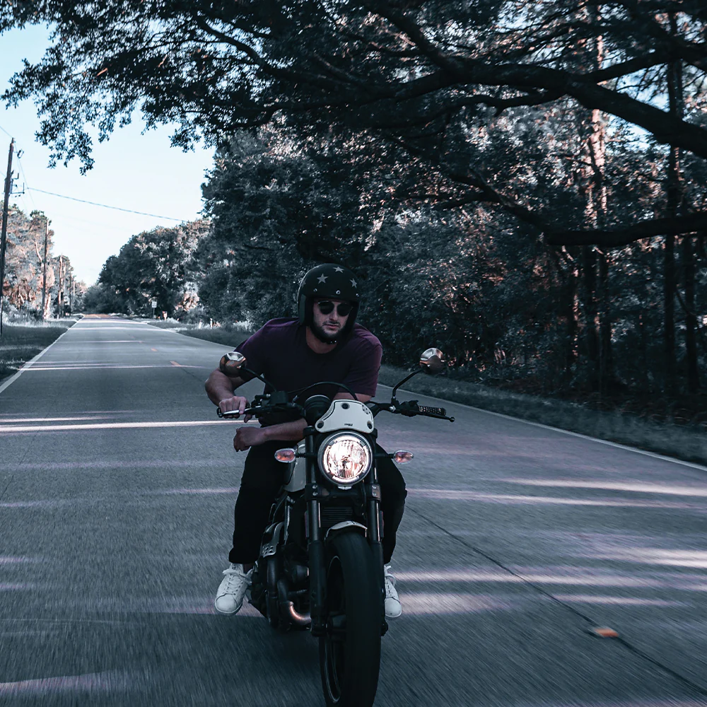 DOT Approved Daytona Cruiser Open Face Motorcycle Helmet - Men, Women & Youth - With Visor & Graphics - W/ Captain America Stealth - Image 10