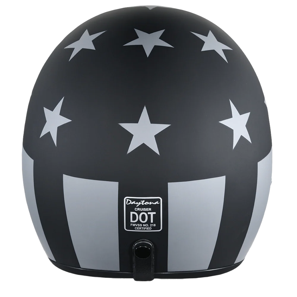 DOT Approved Daytona Cruiser Open Face Motorcycle Helmet - Men, Women & Youth - With Visor & Graphics - W/ Captain America Stealth - Image 4