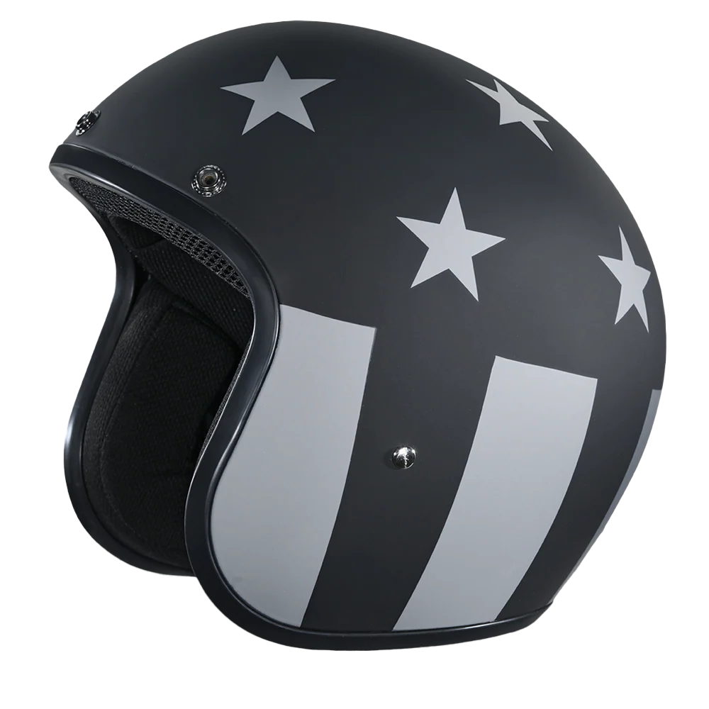 DOT Approved Daytona Cruiser Open Face Motorcycle Helmet - Men, Women & Youth - With Visor & Graphics - W/ Captain America Stealth - Image 6
