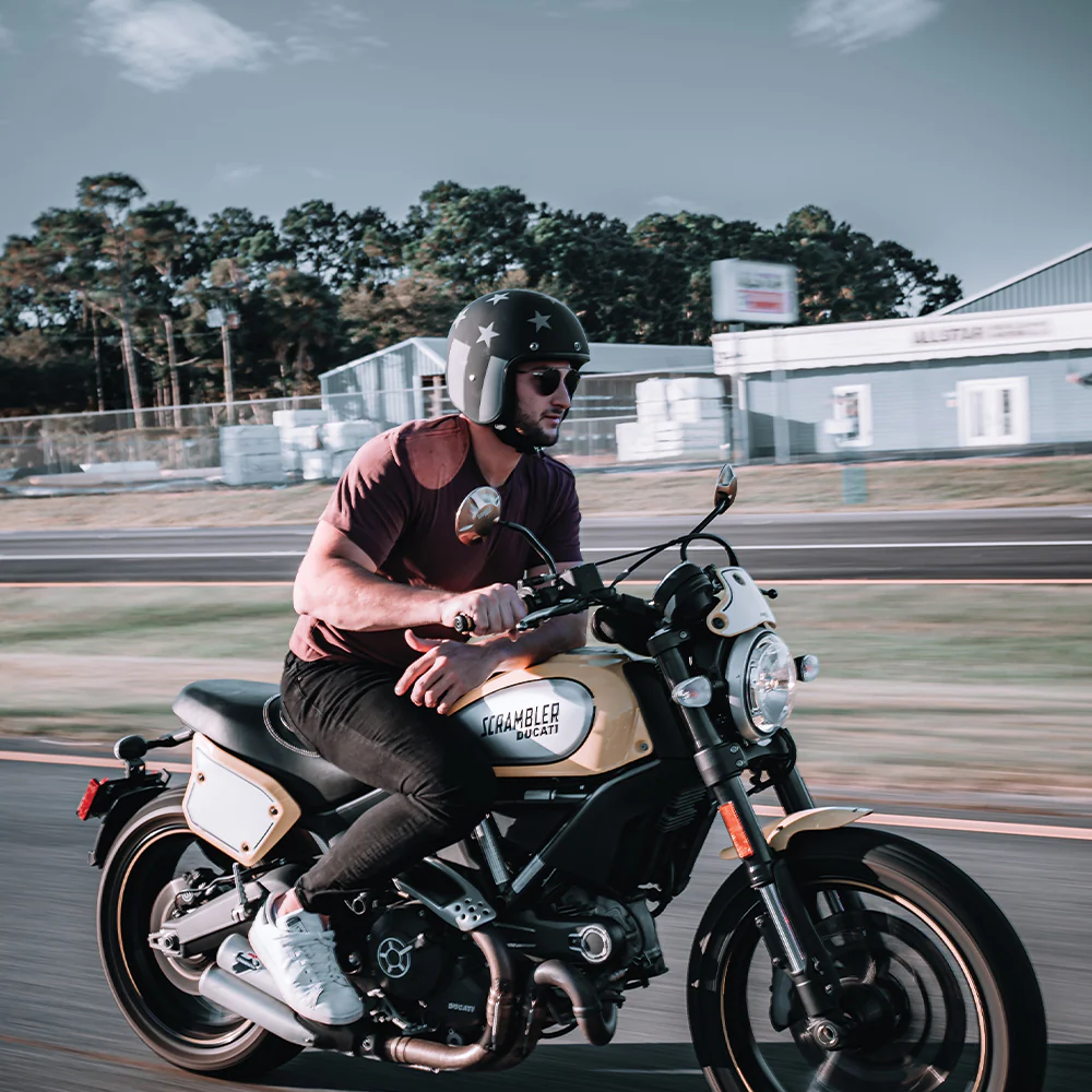 DOT Approved Daytona Cruiser Open Face Motorcycle Helmet - Men, Women & Youth - With Visor & Graphics - W/ Captain America Stealth - Image 9