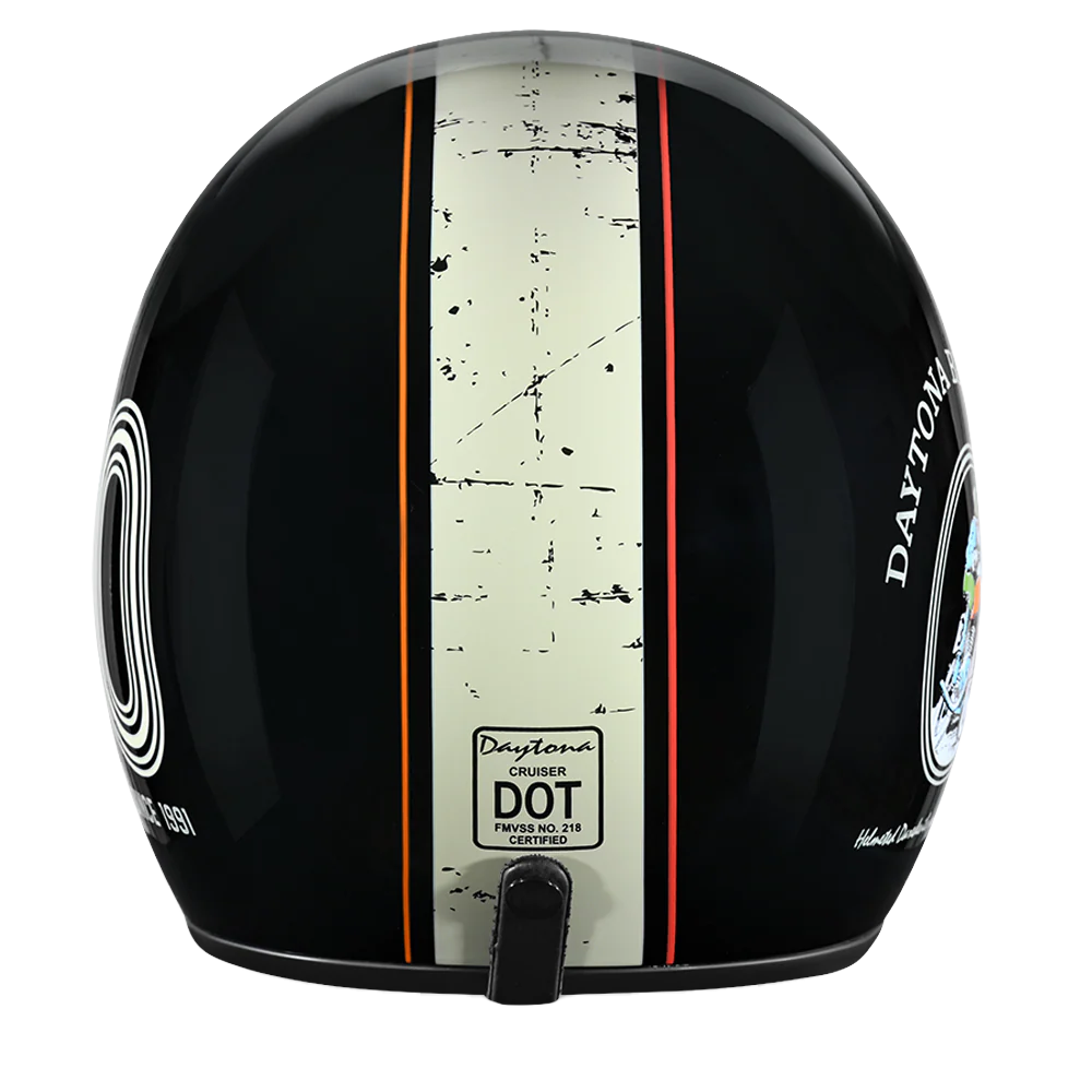 DOT Approved Daytona Cruiser Open Face Motorcycle Helmet - Men, Women & Youth - With Visor & Graphics - W/ Daytona 30th - Image 4