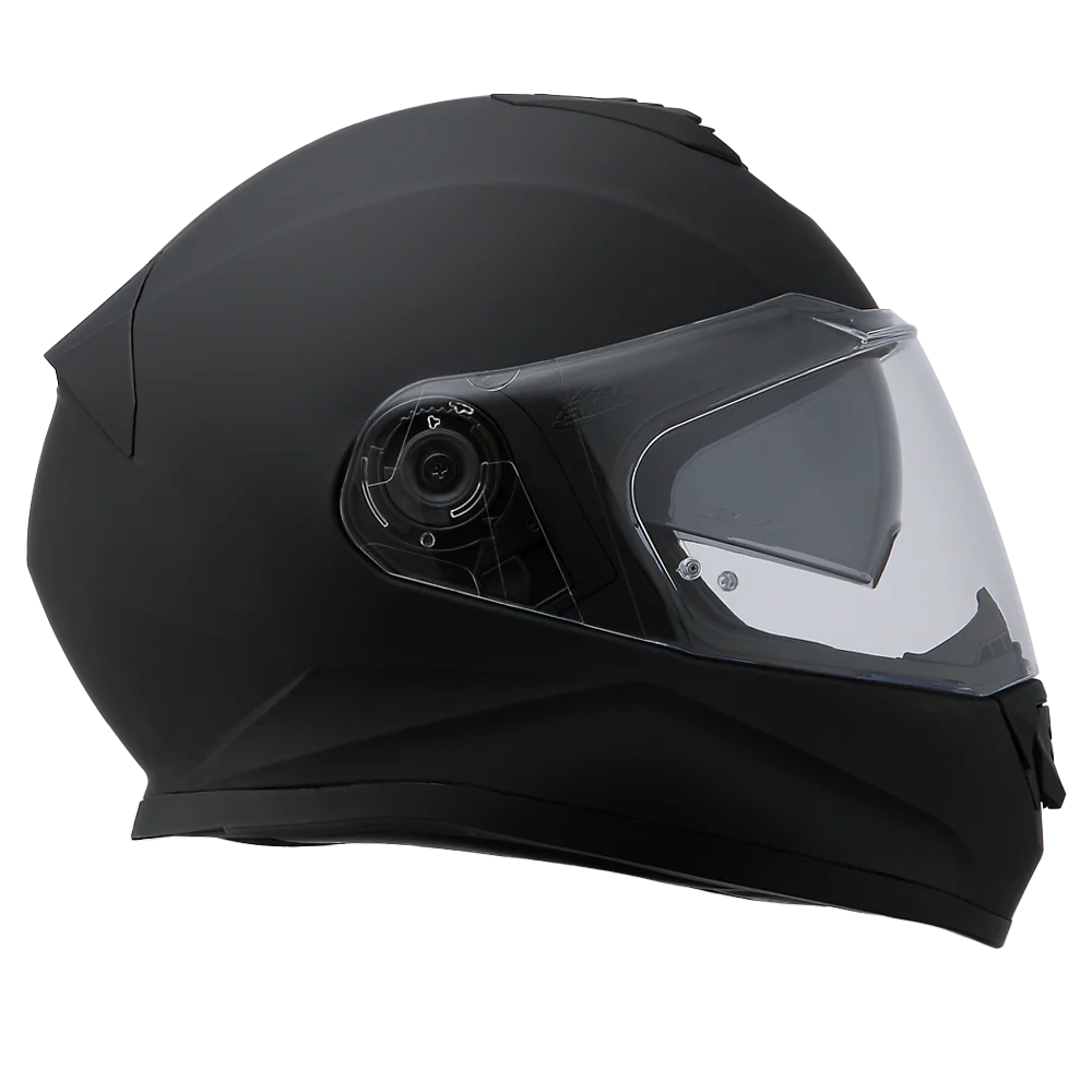 Daytona Detour Full Face Motorcycle Helmet - DOT Certified, Dual Visor, Street Bike Helmet, Men/Women/Youth - Dull Black - Image 5