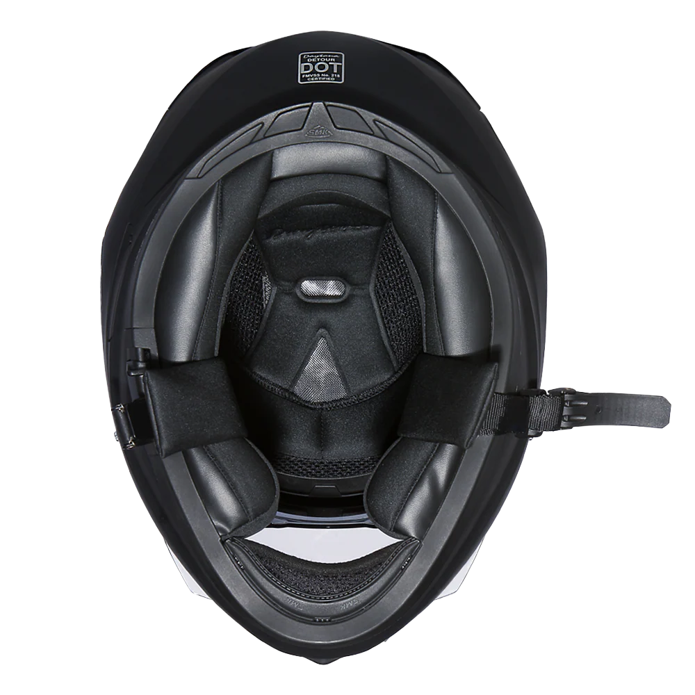 Daytona Detour Full Face Motorcycle Helmet - DOT Certified, Dual Visor, Street Bike Helmet, Men/Women/Youth - Hi-Gloss Black - Image 6