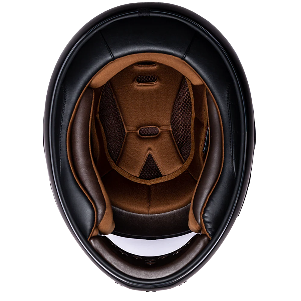 DOT Daytona Retro Full Face Motorcycle Helmet: Vintage Style for Men, Women, & Youth - Dull Black W/ Dull Black Accents - Image 6