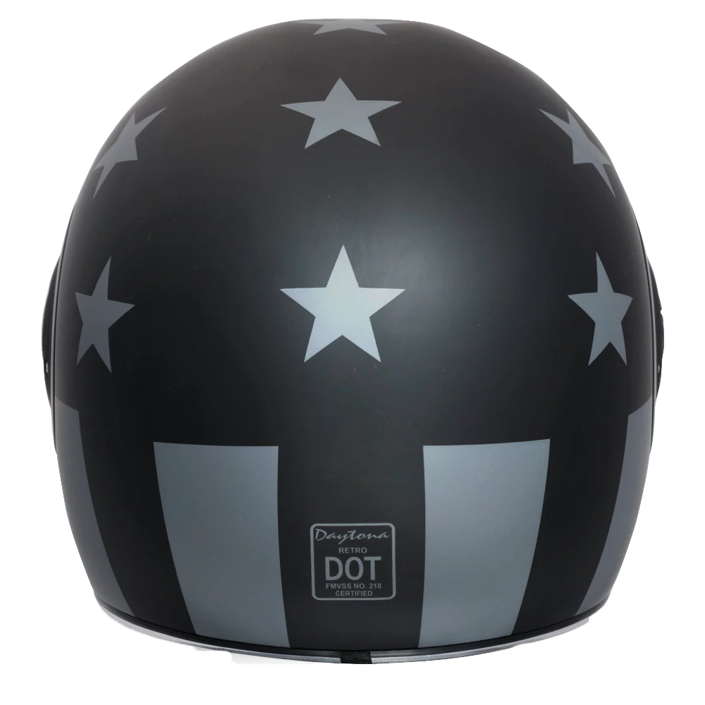DOT Daytona Retro Full Face Motorcycle Helmet: Vintage Style for Men, Women, & Youth - W/ Captain America Stealth - Image 3