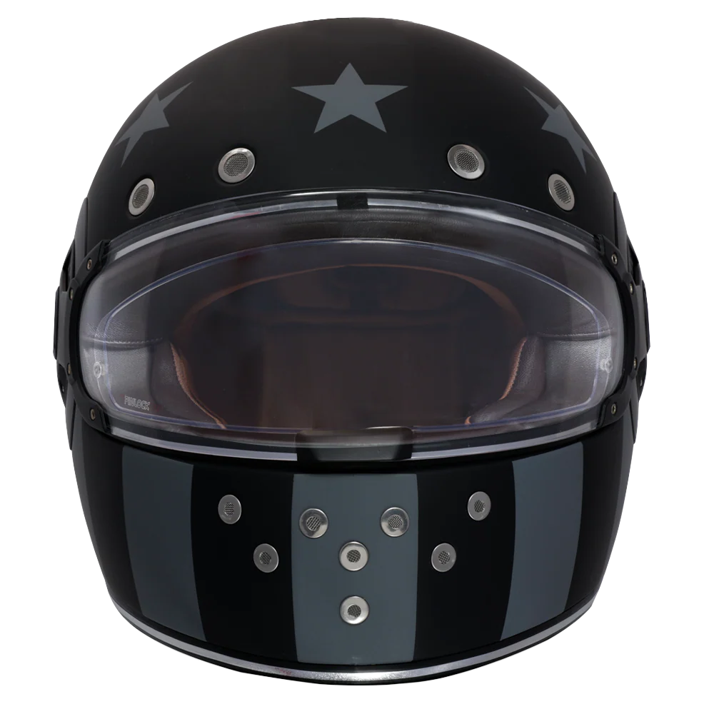 DOT Daytona Retro Full Face Motorcycle Helmet: Vintage Style for Men, Women, & Youth - W/ Captain America Stealth - Image 4