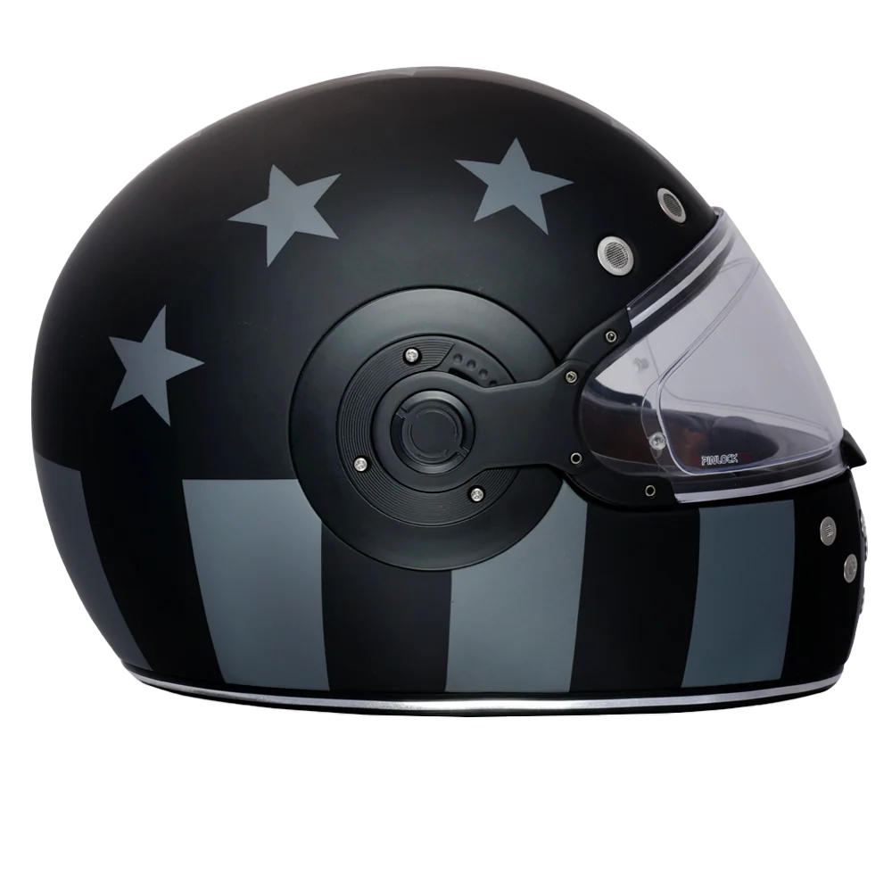 DOT Daytona Retro Full Face Motorcycle Helmet: Vintage Style for Men, Women, & Youth - W/ Captain America Stealth - Image 5