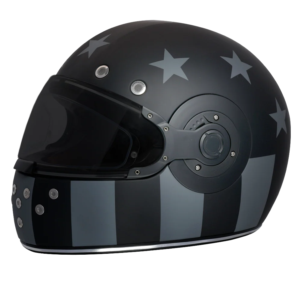 DOT Daytona Retro Full Face Motorcycle Helmet: Vintage Style for Men, Women, & Youth - W/ Captain America Stealth - Image 7
