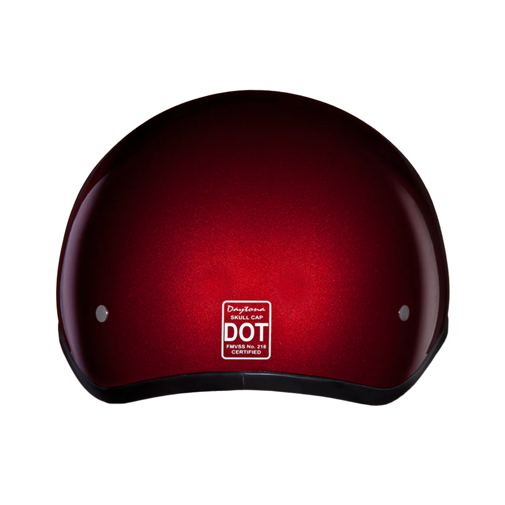 DOT Approved Daytona Skull Cap Half Shell Motorcycle Helmet - Beanie Style for Motorcycles, Cruisers, Scooters, and Mopeds - Black Cherry - Image 3