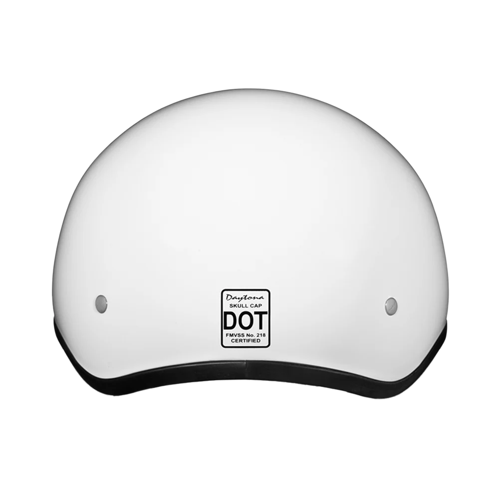 DOT Approved Daytona Skull Cap Half Shell Motorcycle Helmet - Beanie Style for Motorcycles, Cruisers, Scooters, and Mopeds - Hi-Gloss White - Image 3