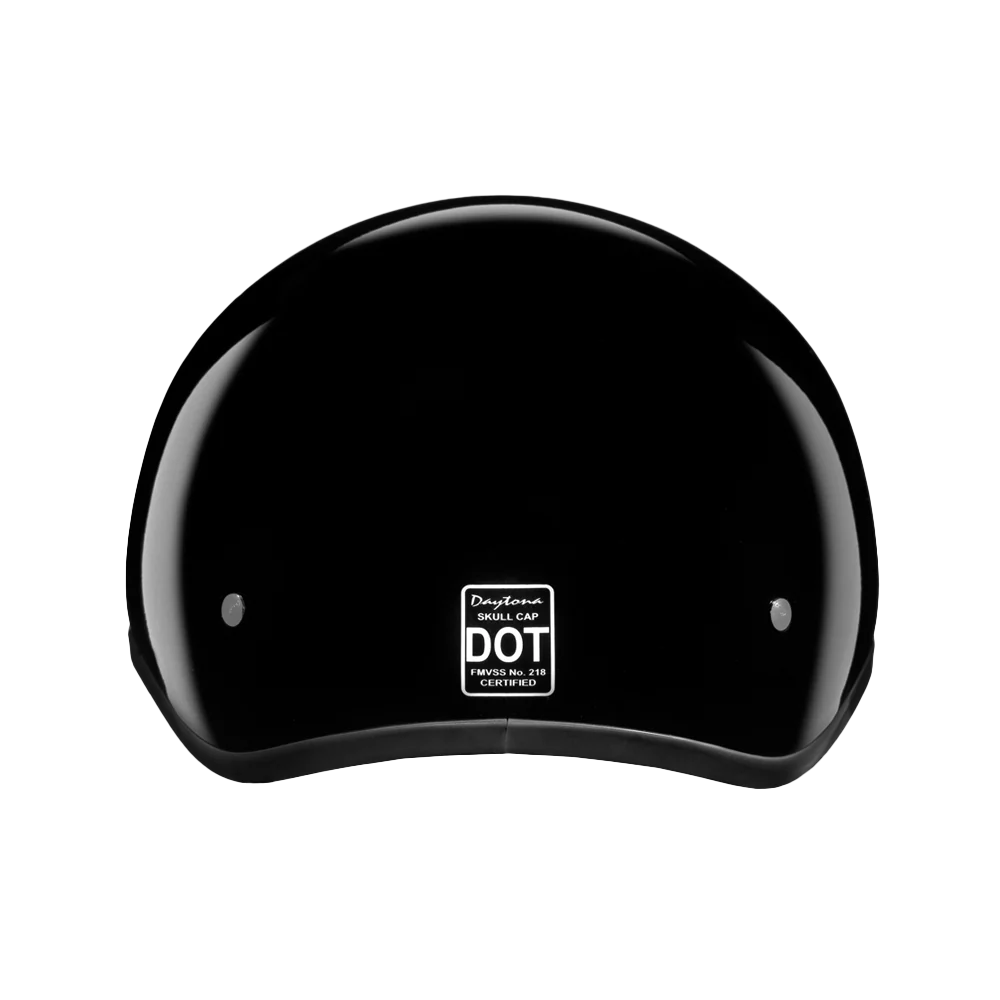 DOT Approved Daytona Skull Cap Half Shell Motorcycle Helmet - Beanie Style for Motorcycles, Cruisers, Scooters, and Mopeds - Hi-Gloss Black - Image 3