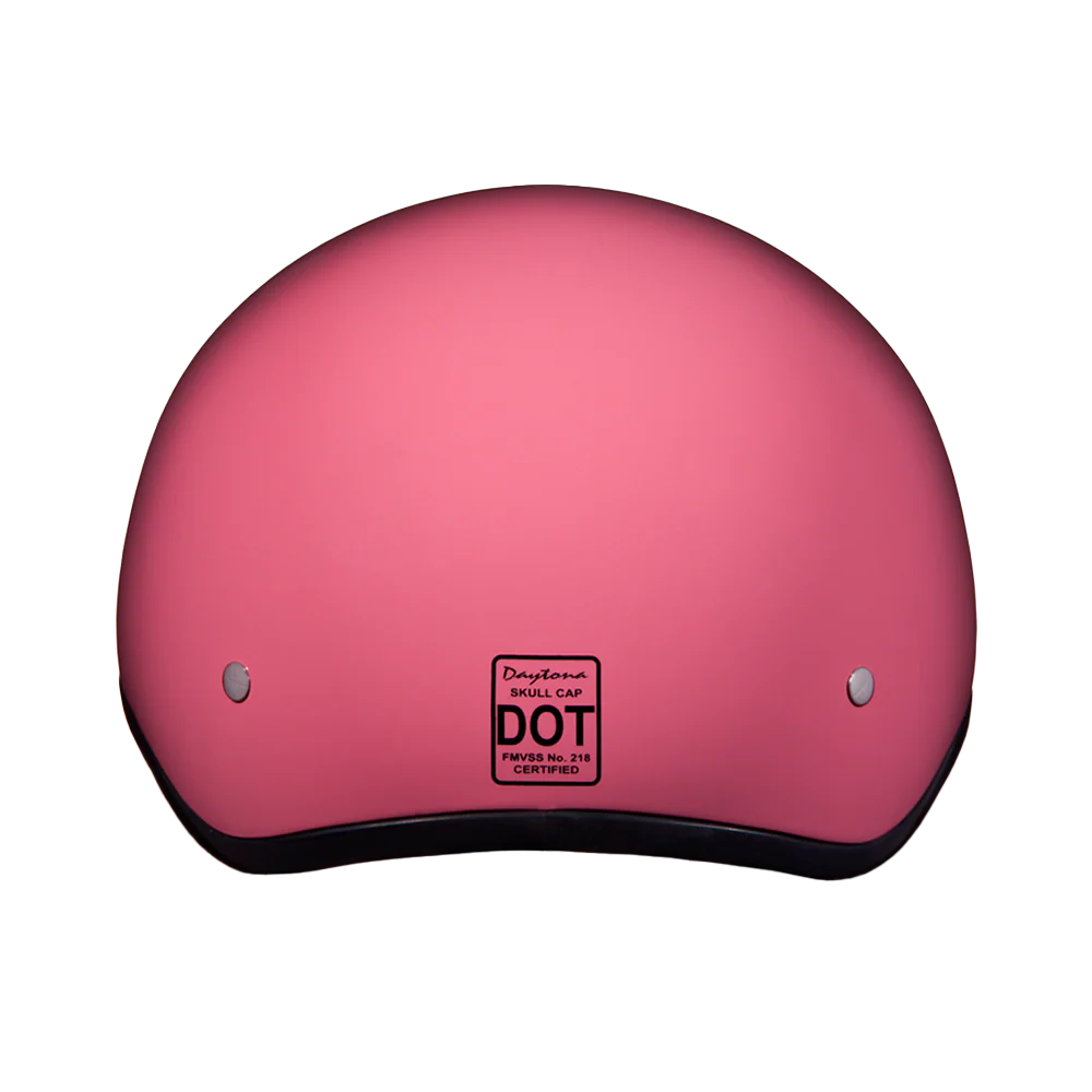 DOT Approved Daytona Skull Cap Half Shell Motorcycle Helmet - Beanie Style for Motorcycles, Cruisers, Scooters, and Mopeds W/O Visor- Hi-Gloss Pink - Image 3